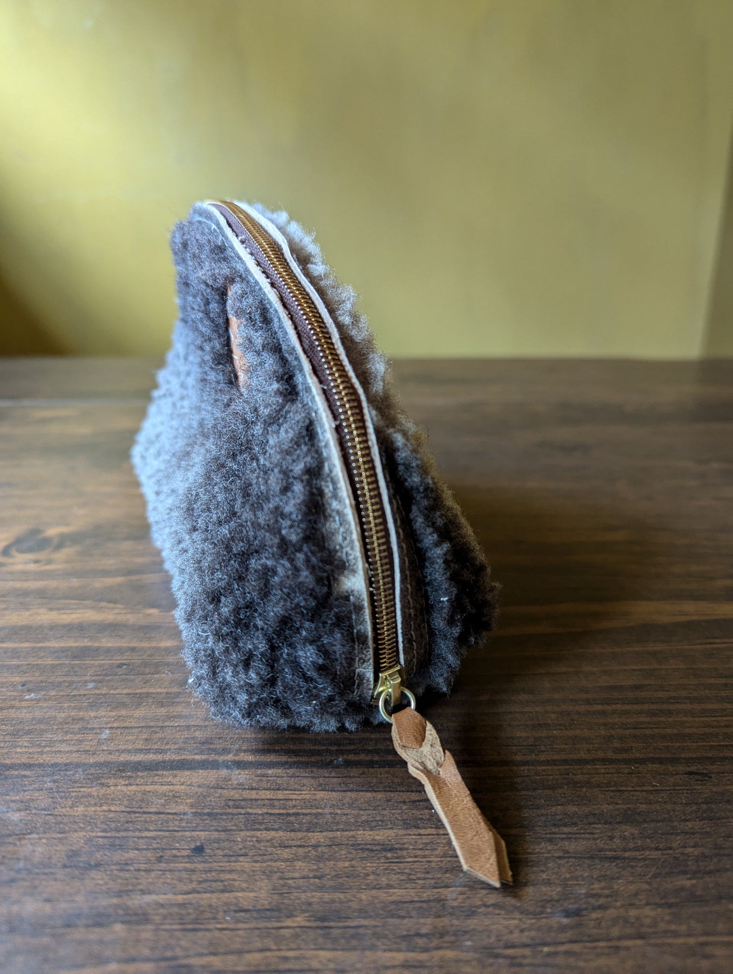 Sheepskin Zipper Pouch #1