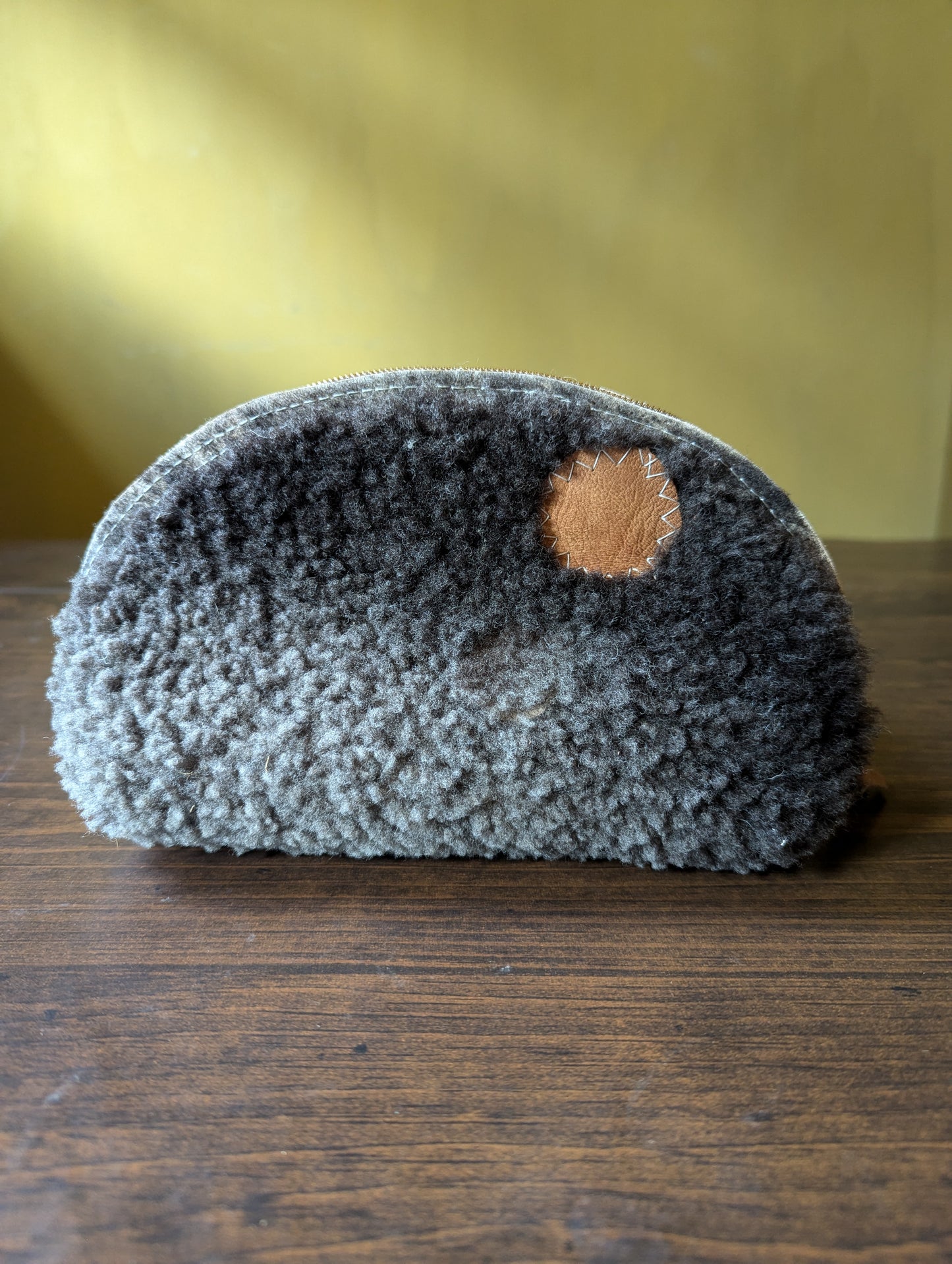 Sheepskin Zipper Pouch #1