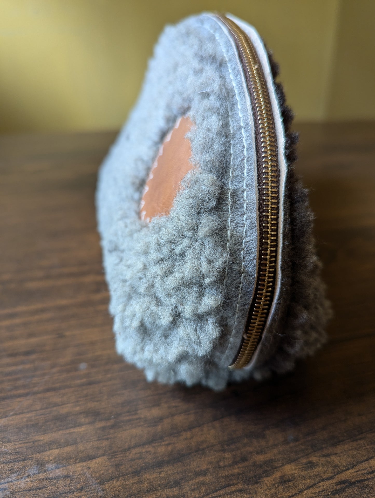 Sheepskin Zipper Pouch #1