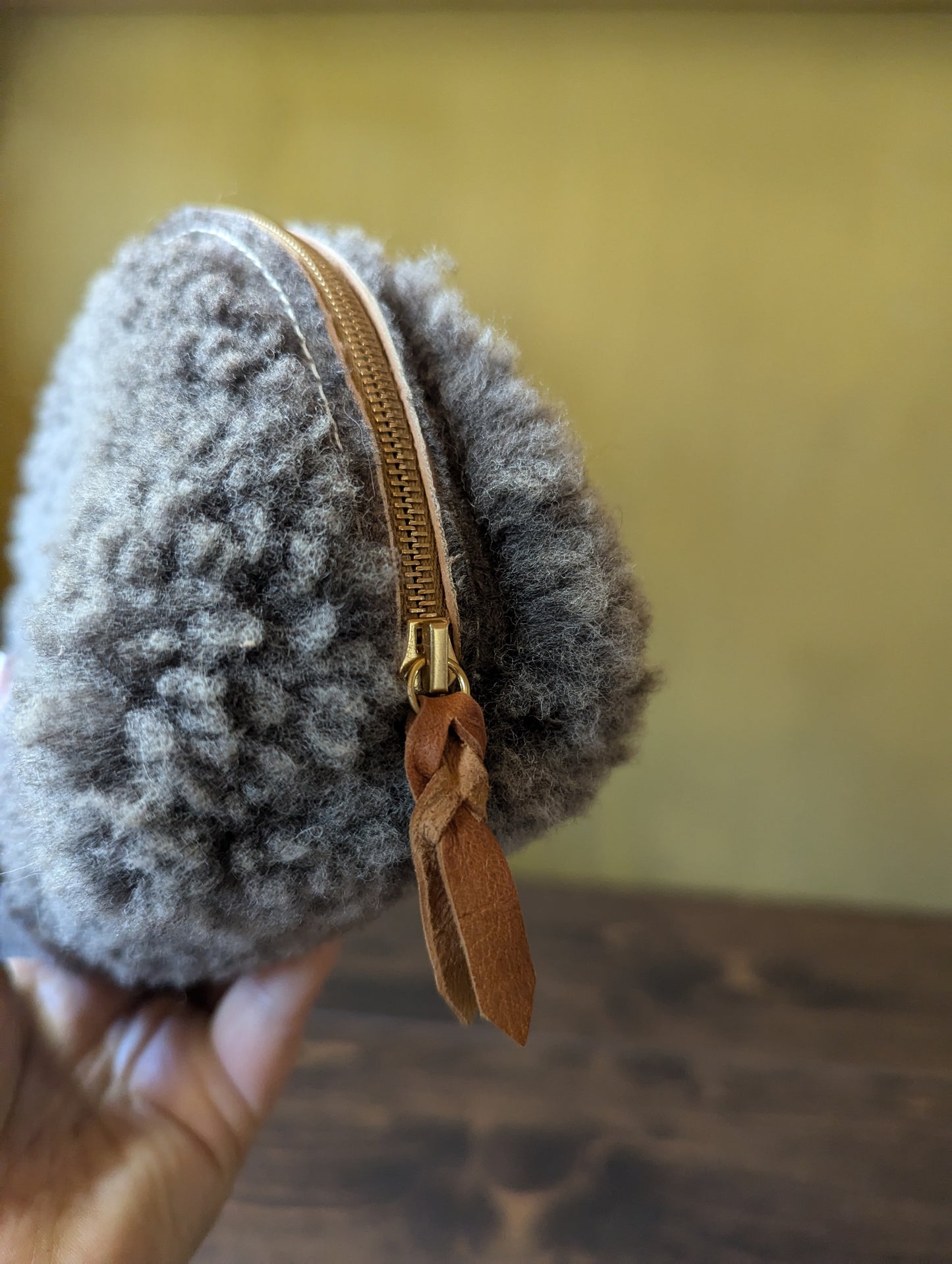 Sheepskin Zipper Pouch #4
