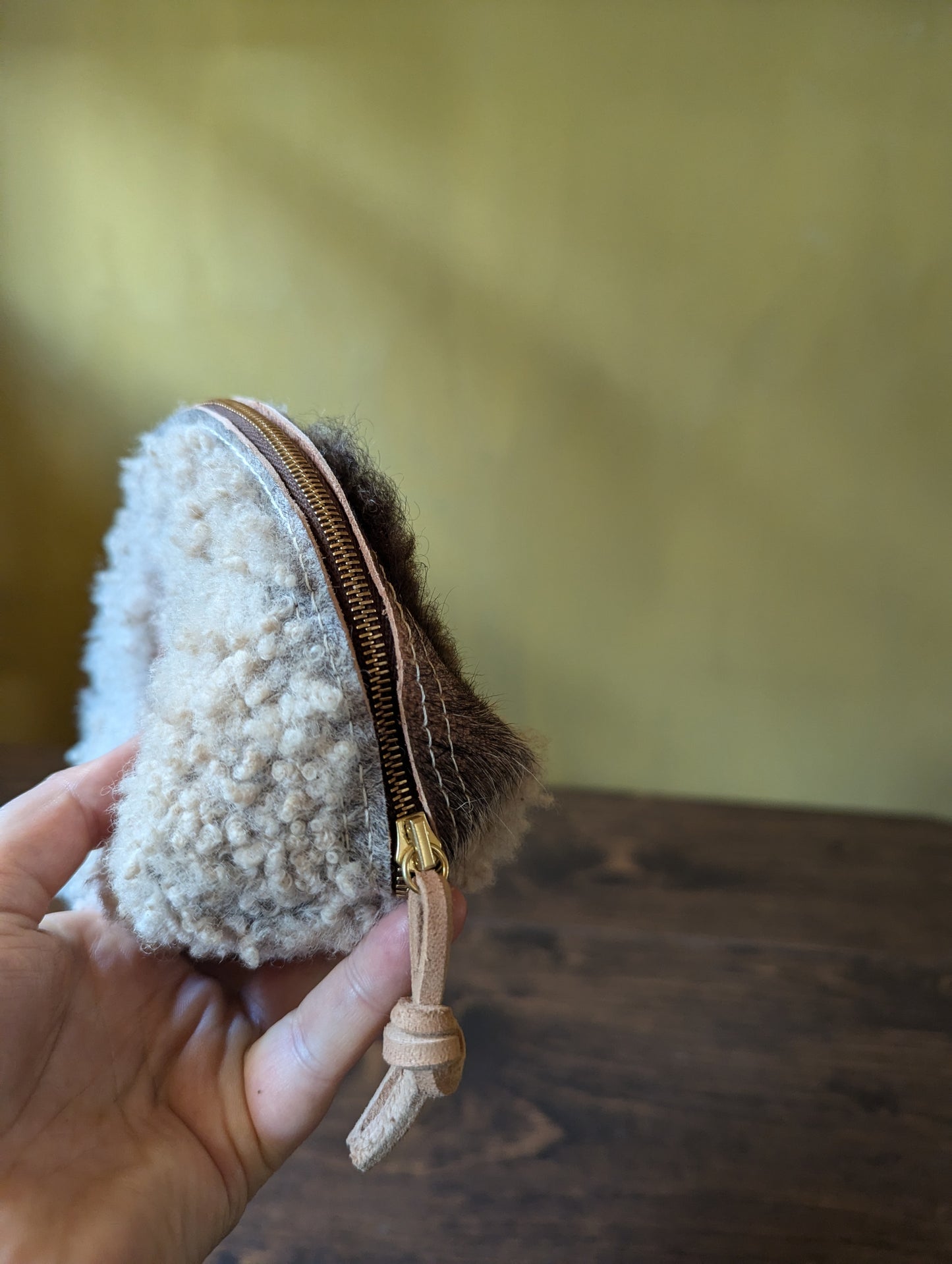Sheepskin Zipper Pouch #5