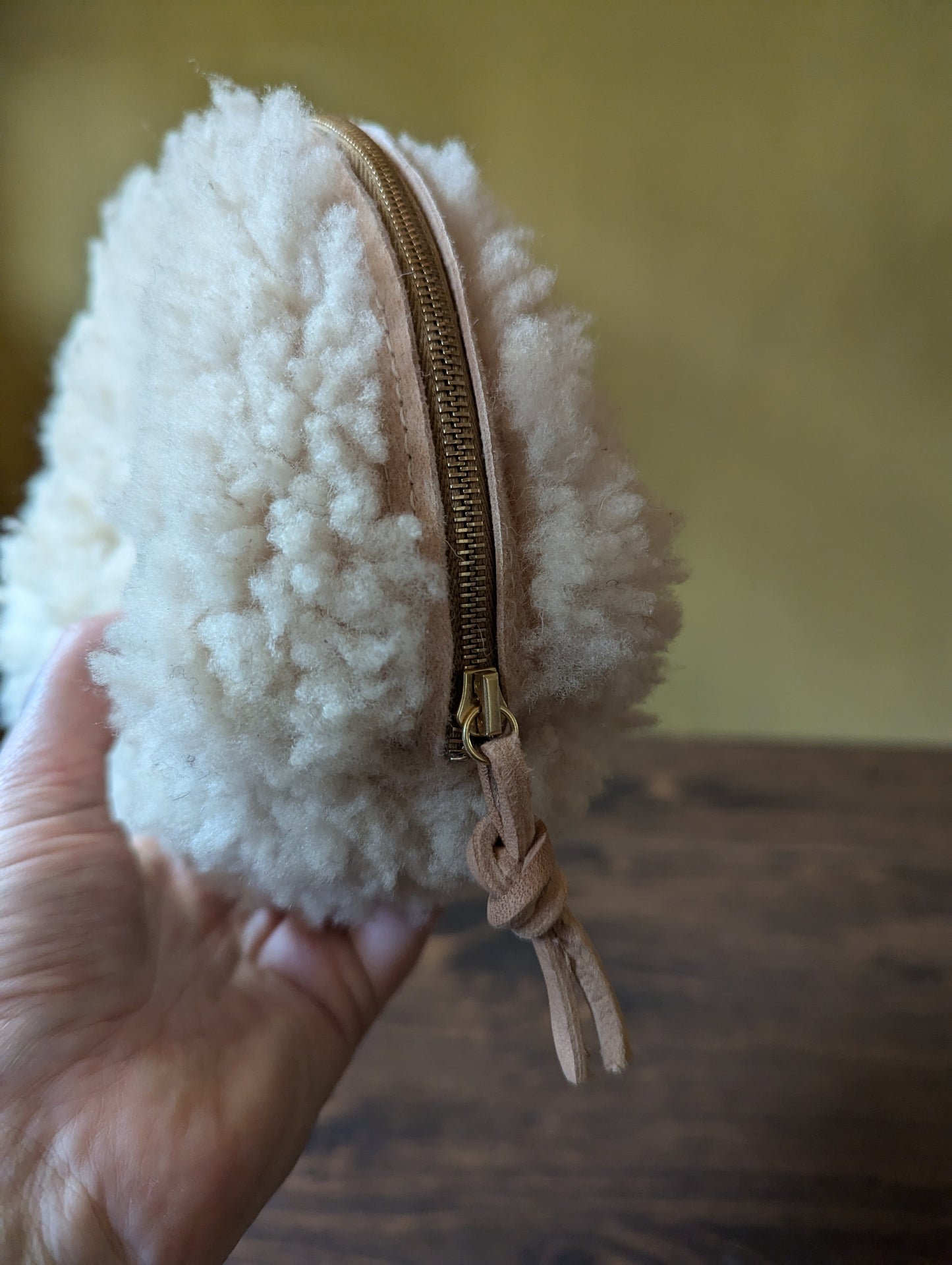 Sheepskin Zipper Pouch #7