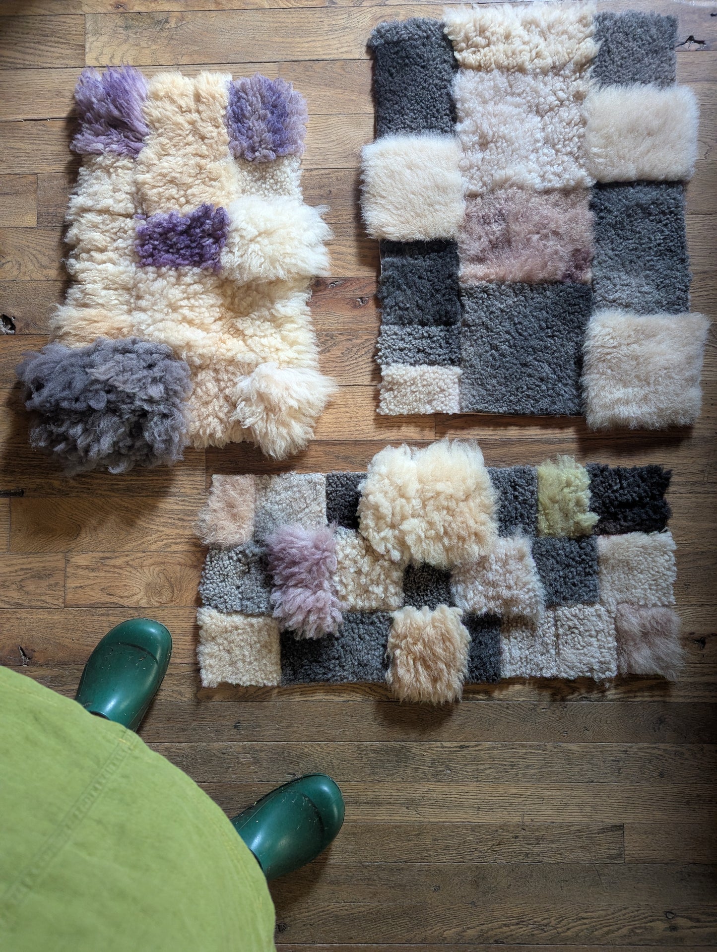 Cottontail trails - patchwork sheepskin #2