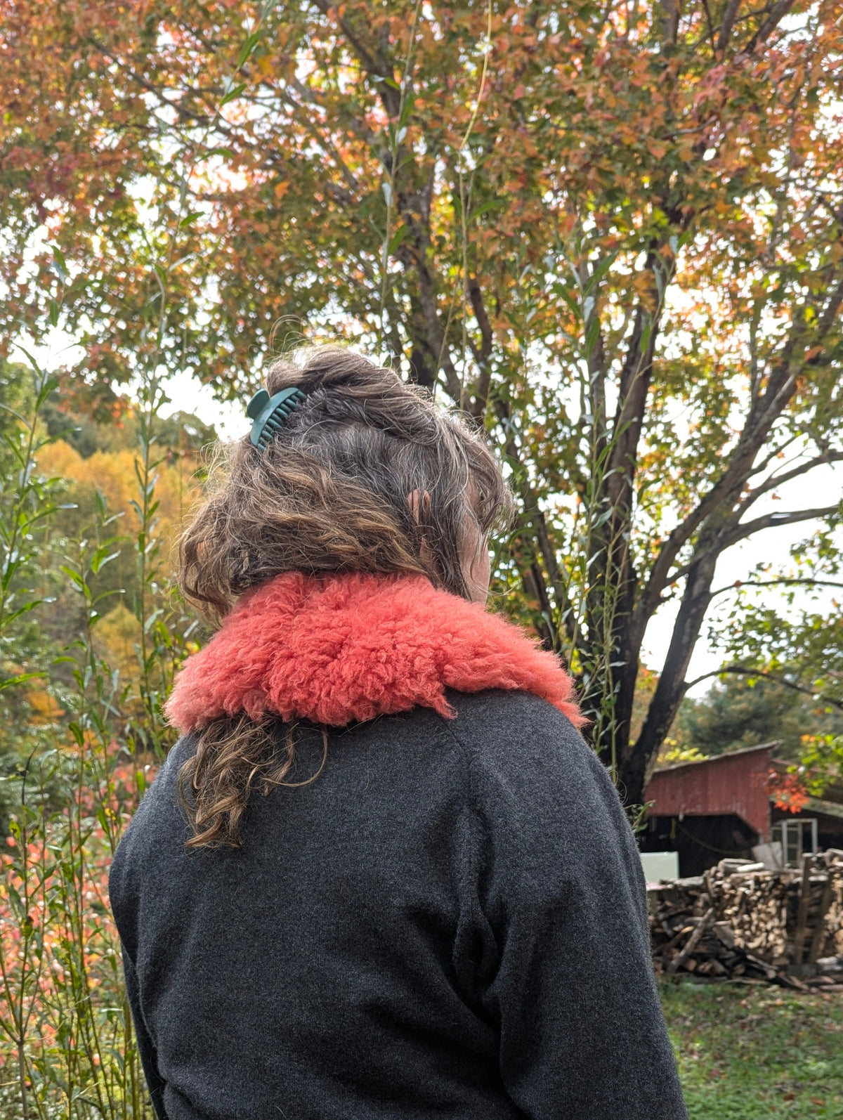 Large collar #6 - pink madder