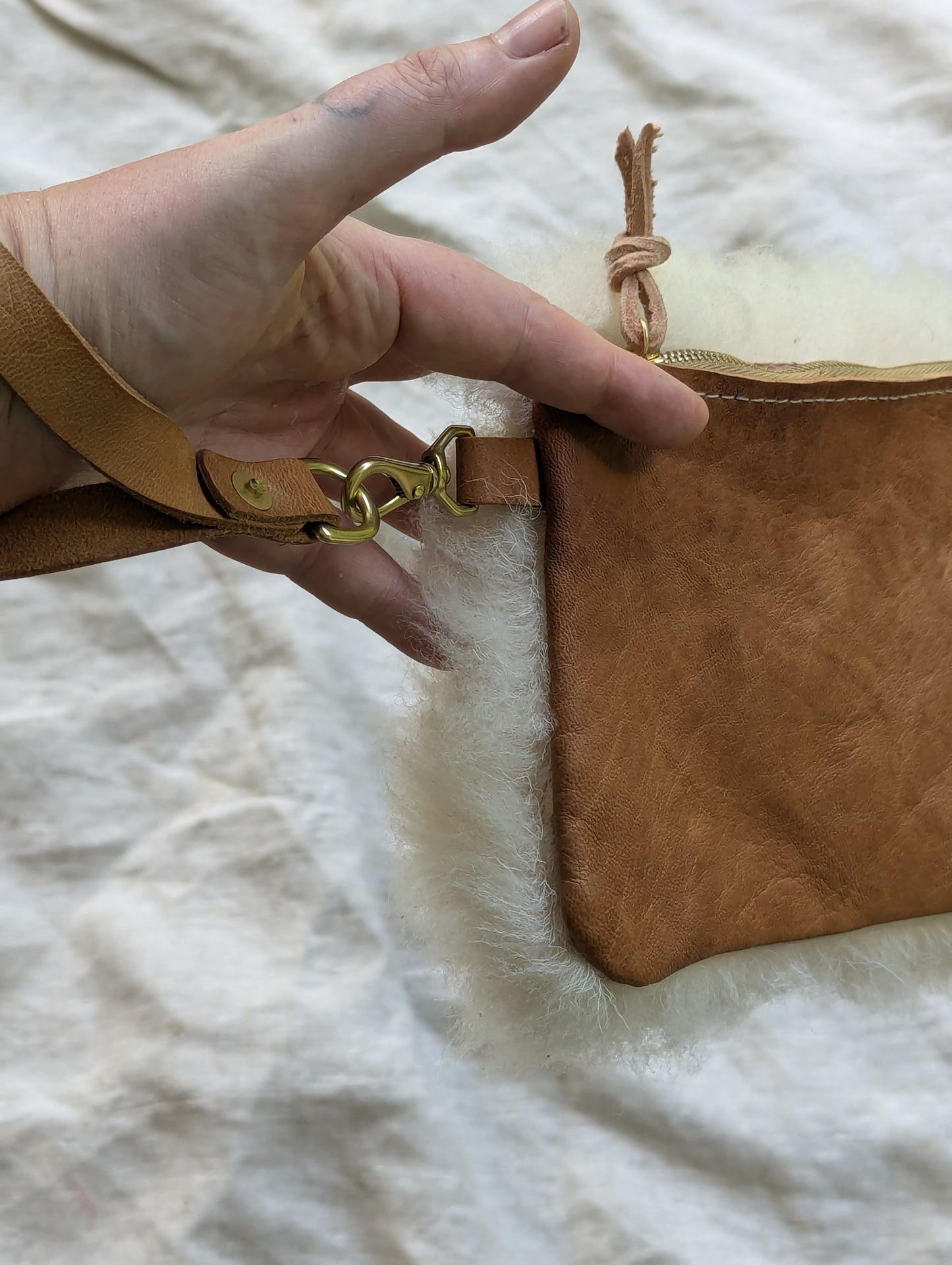 Sheepskin sardine bag #1