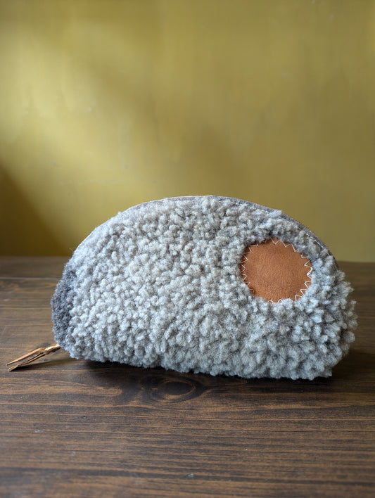 Sheepskin Zipper Pouch #1