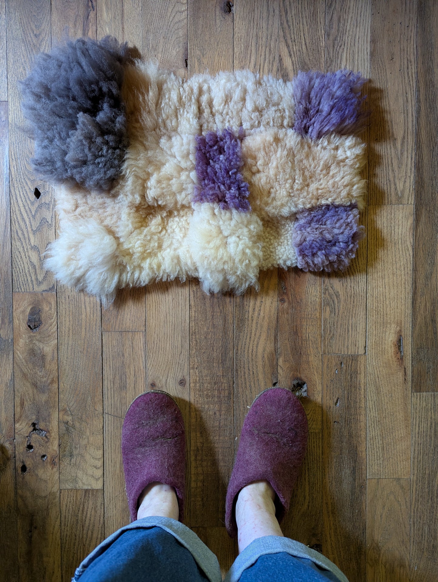 Wild violet - patchwork sheepskin #3