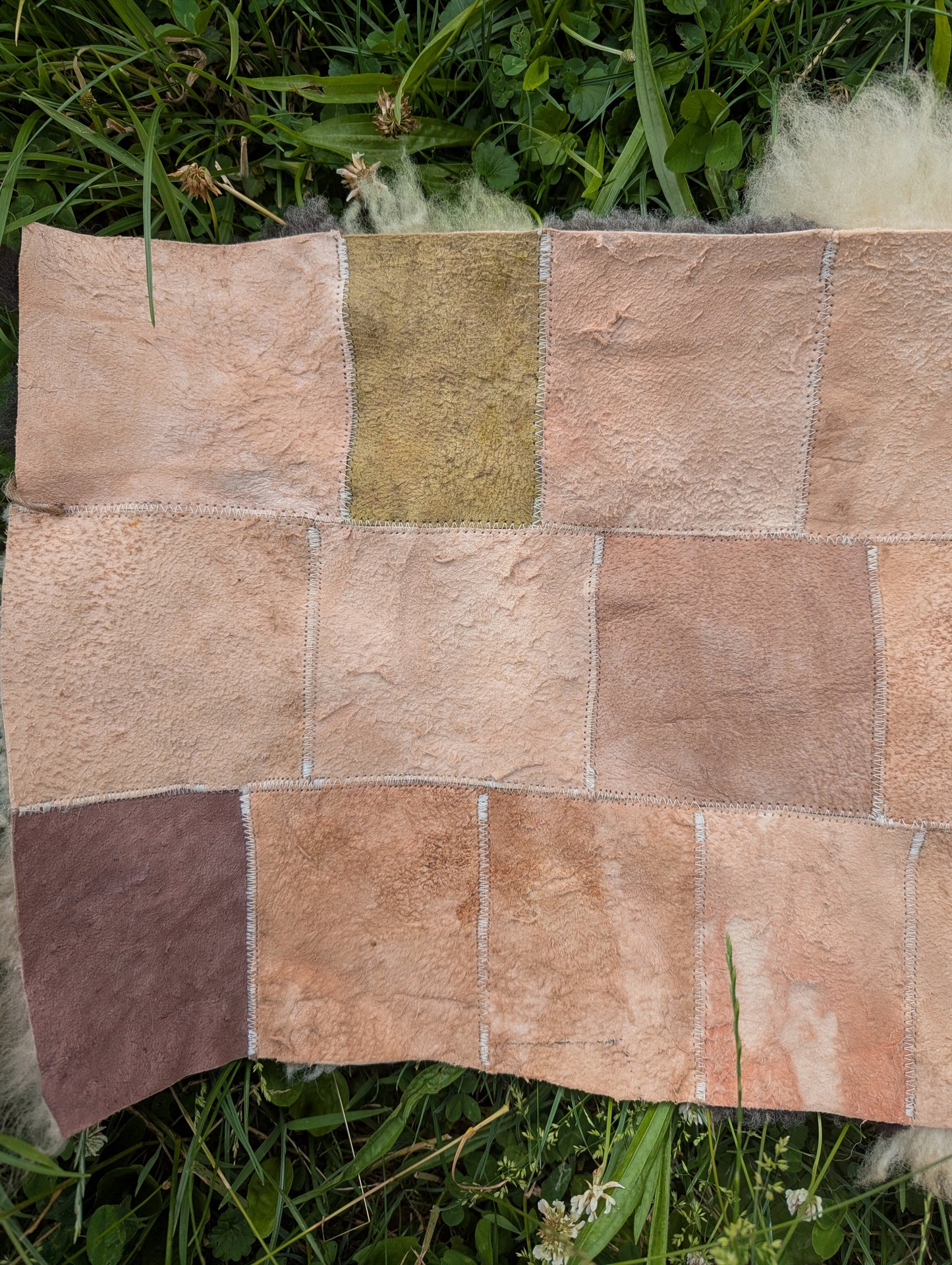Cottontail trails - patchwork sheepskin #2