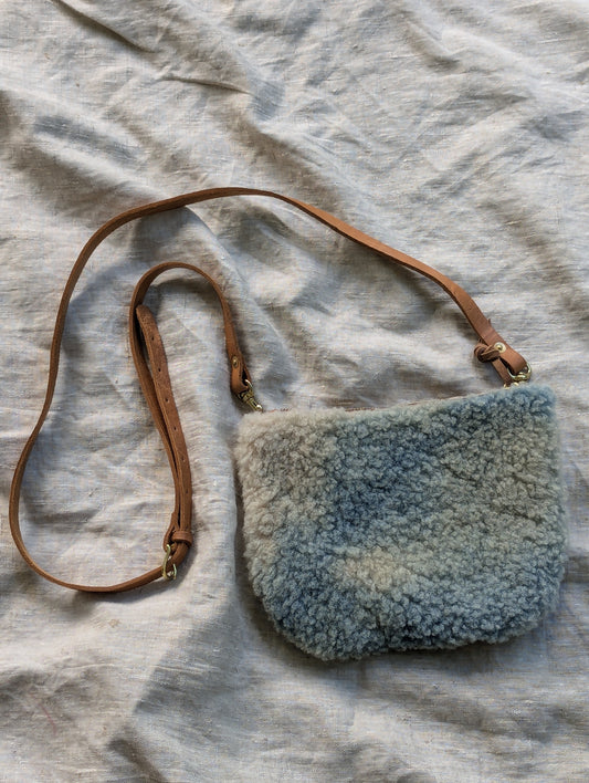 Sheepskin Satchel #2 - indigo