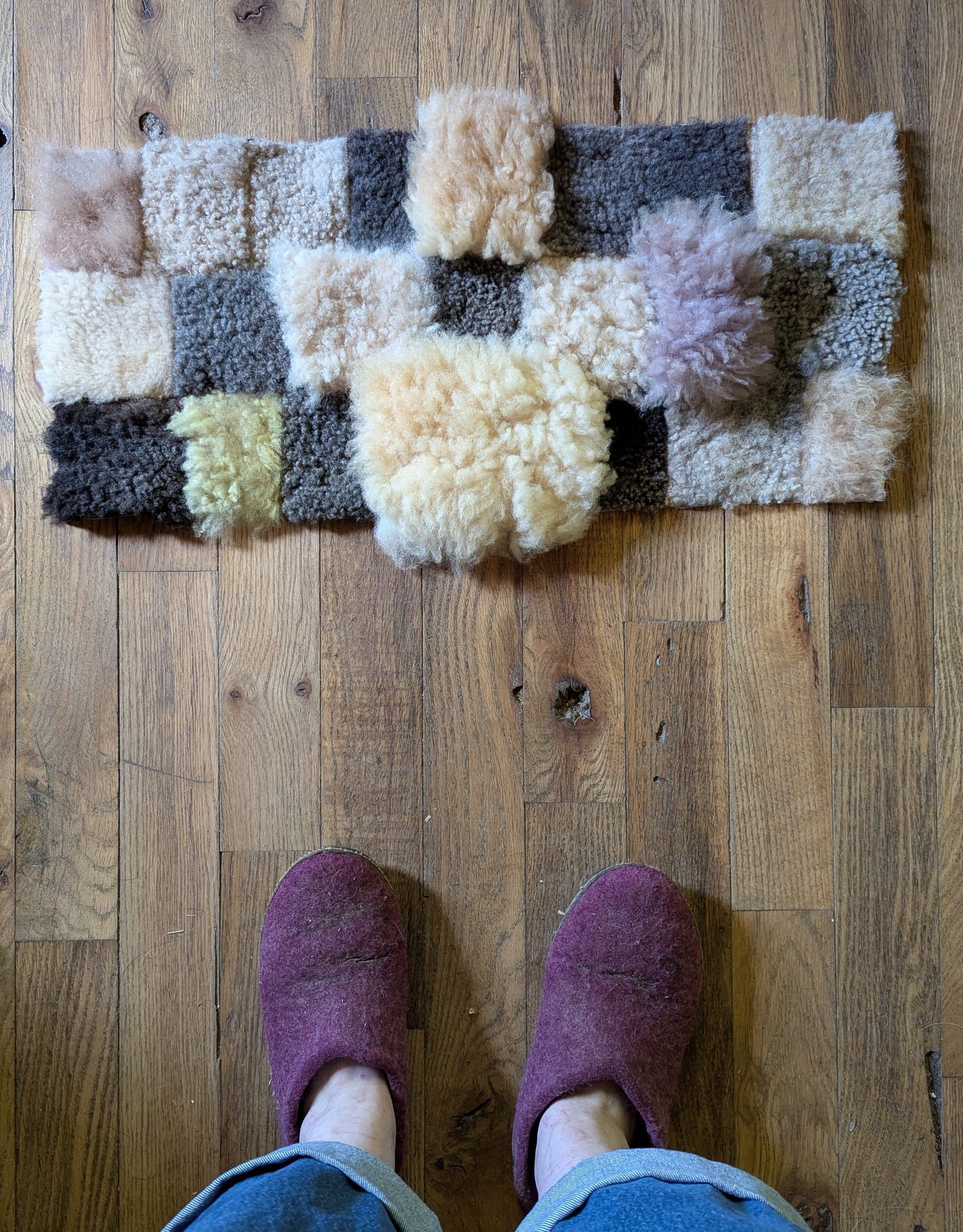 Cottontail trails - patchwork sheepskin #2