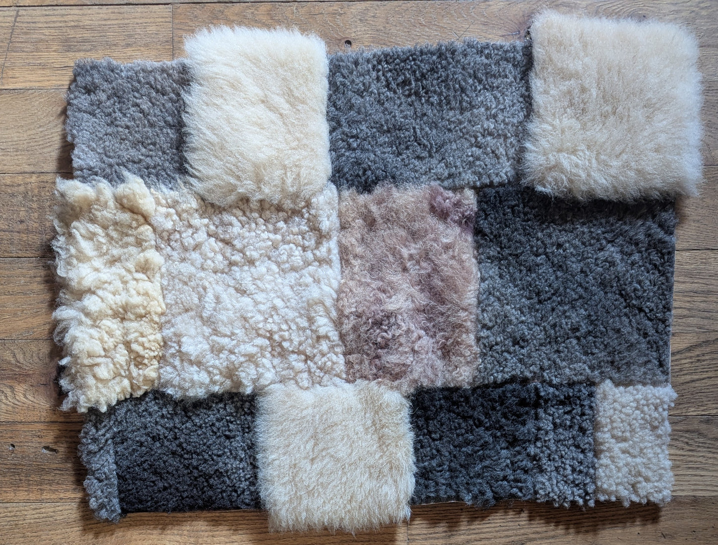 Hidden Fawn - patchwork sheepskin #1