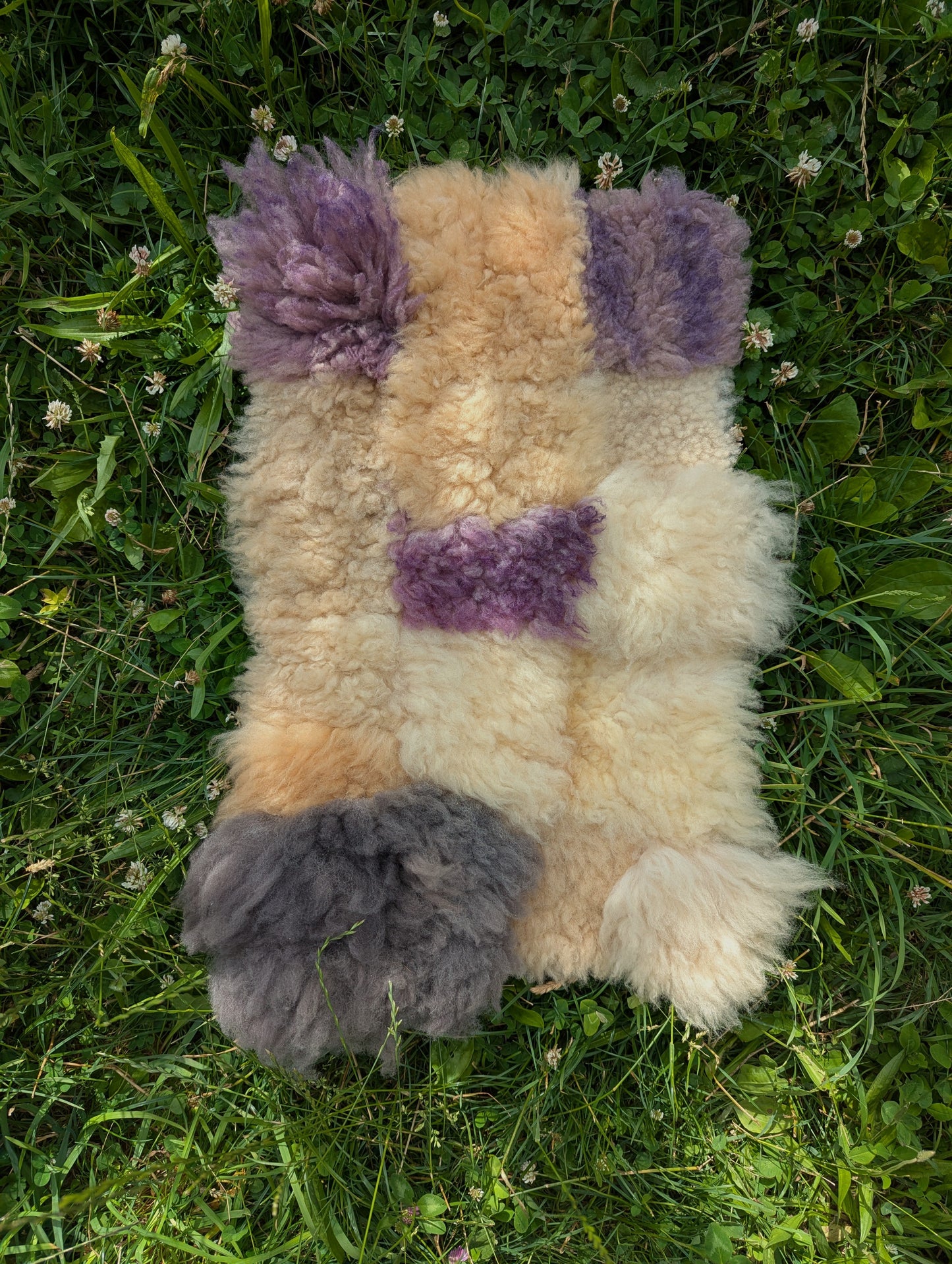 Wild violet - patchwork sheepskin #3