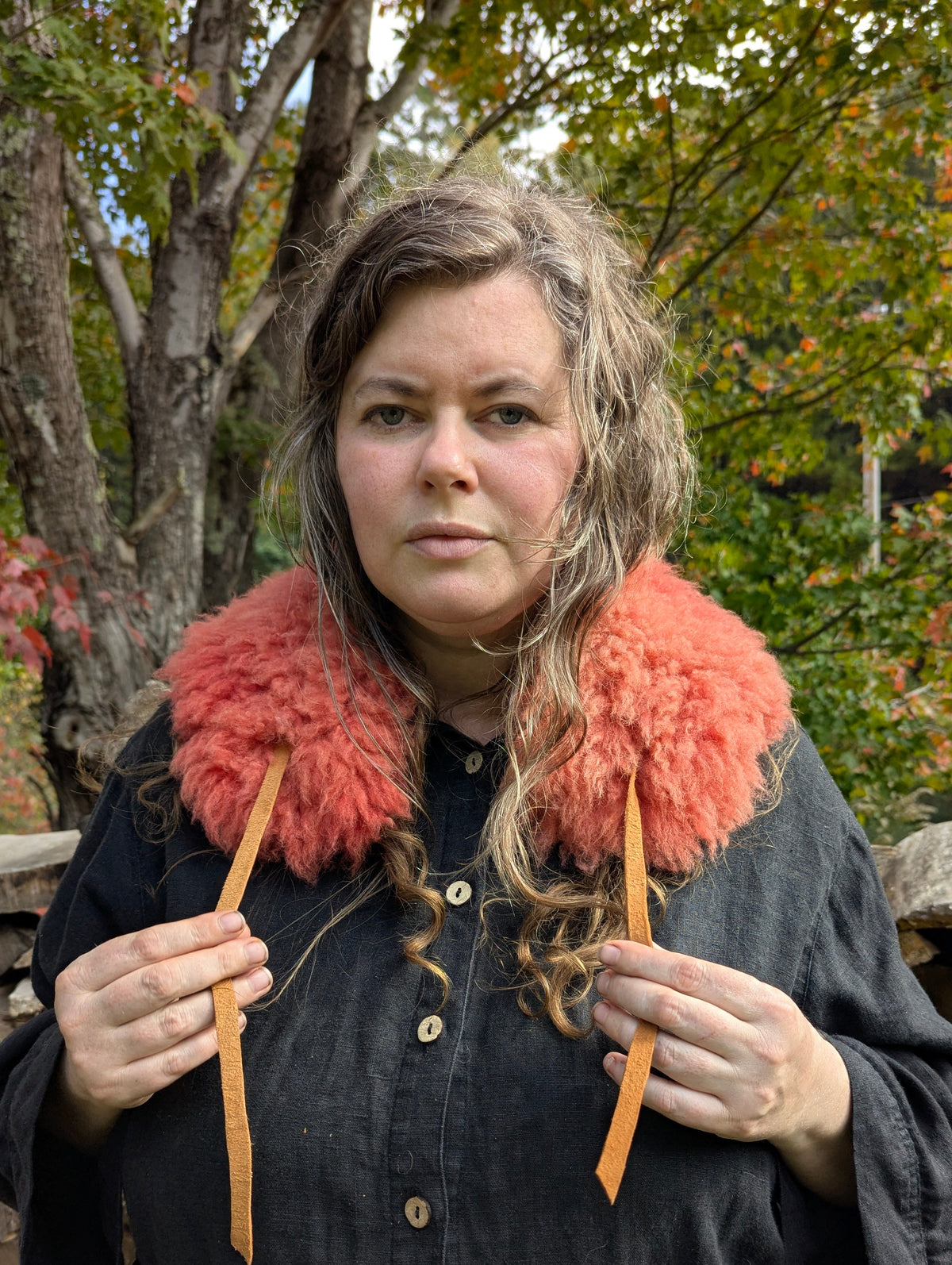 Large collar #6 - pink madder