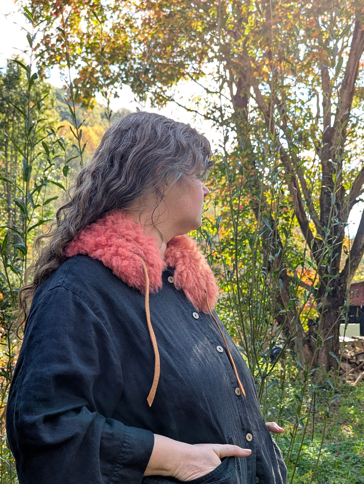 Large collar #6 - pink madder