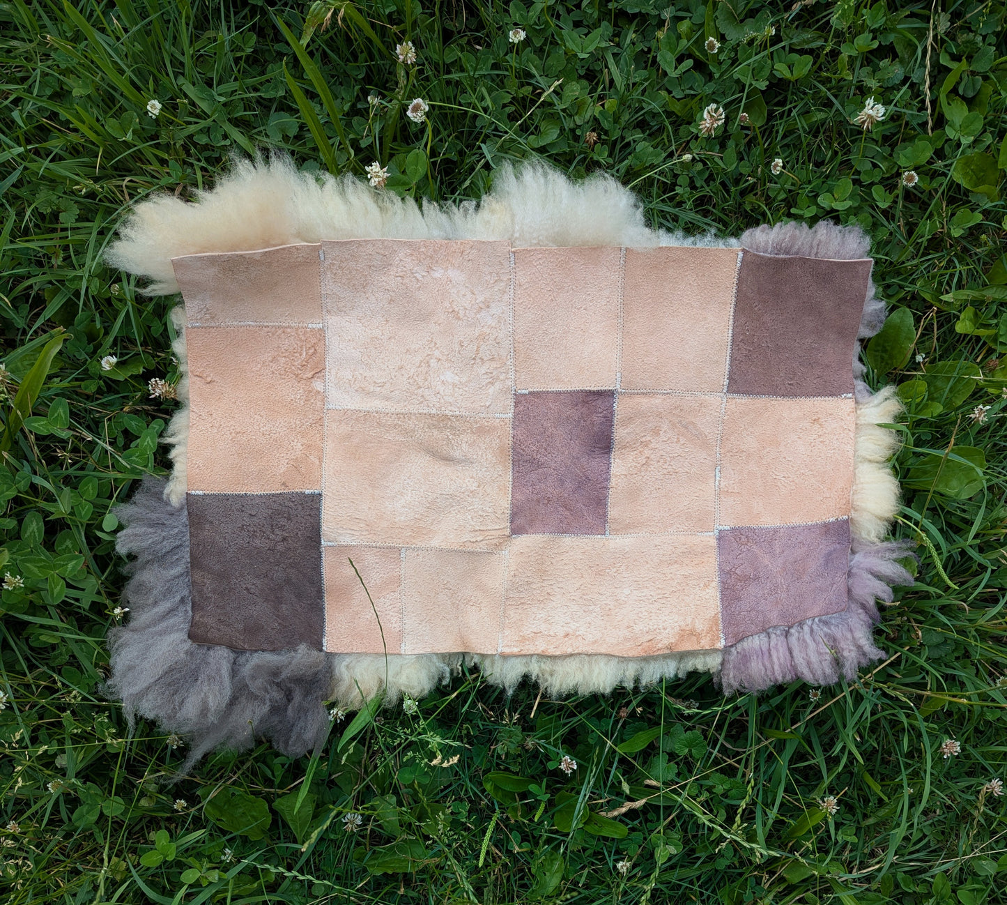 Wild violet - patchwork sheepskin #3