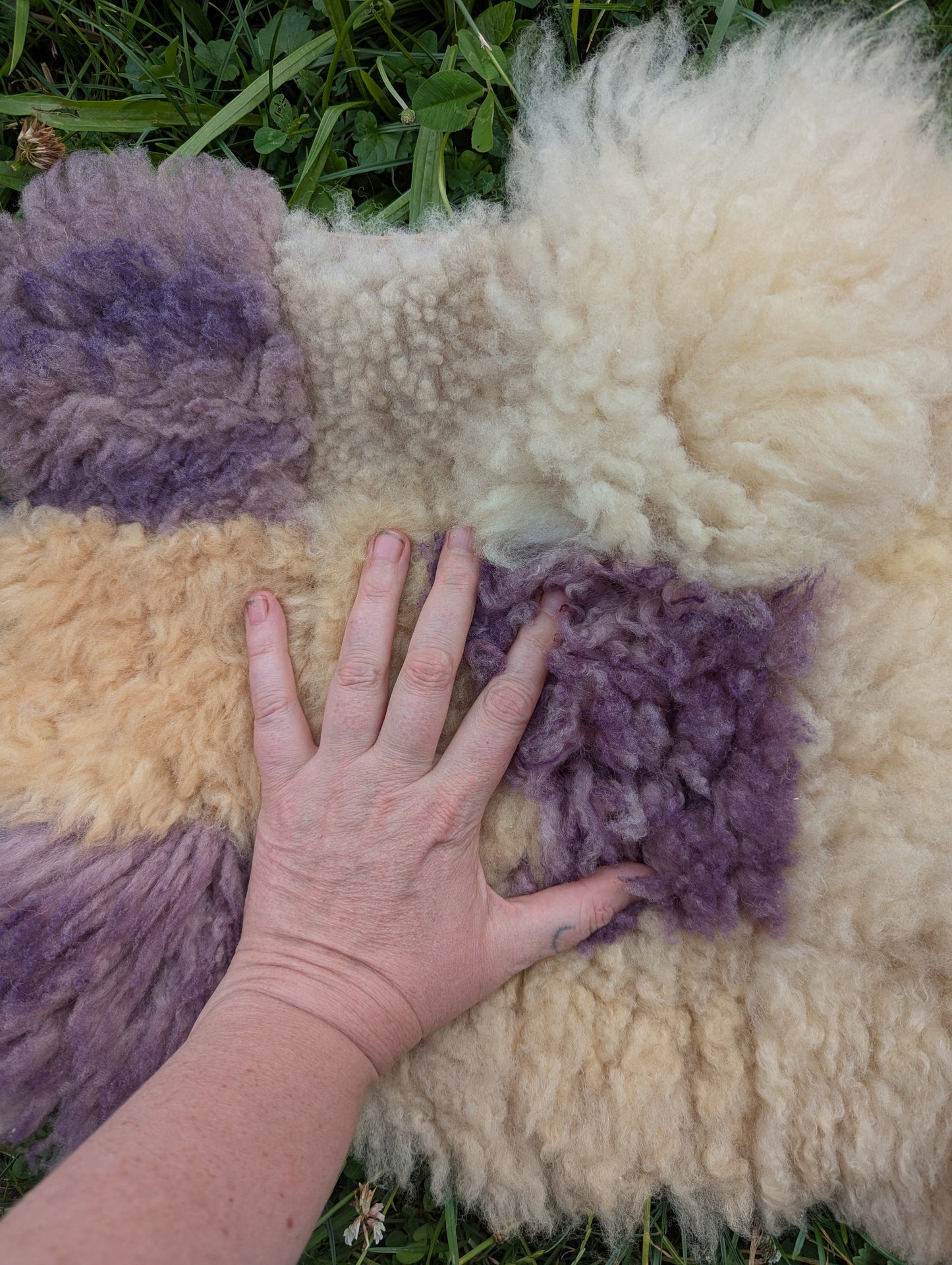Wild violet - patchwork sheepskin #3