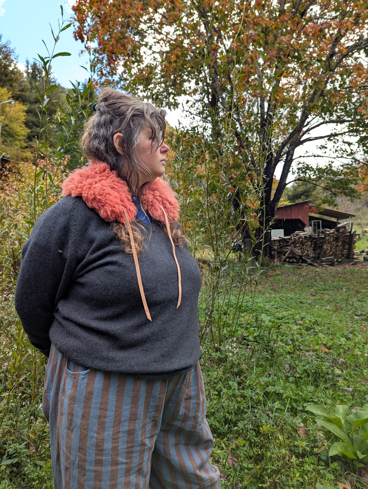 Large collar #4 - pink madder