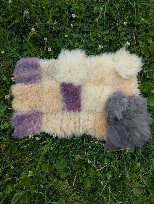 Wild violet - patchwork sheepskin #3