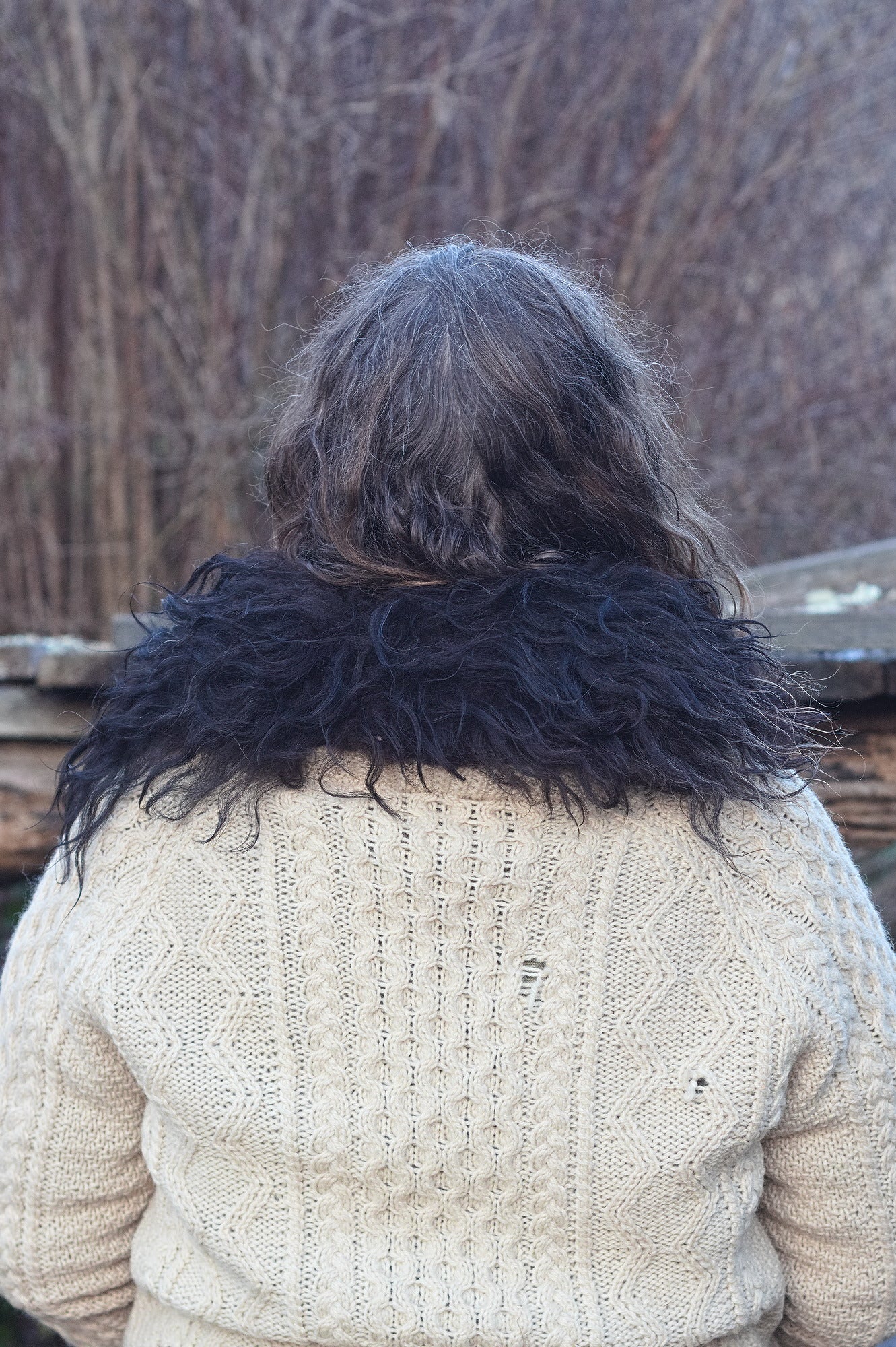 Black Sheepskin Collar #5