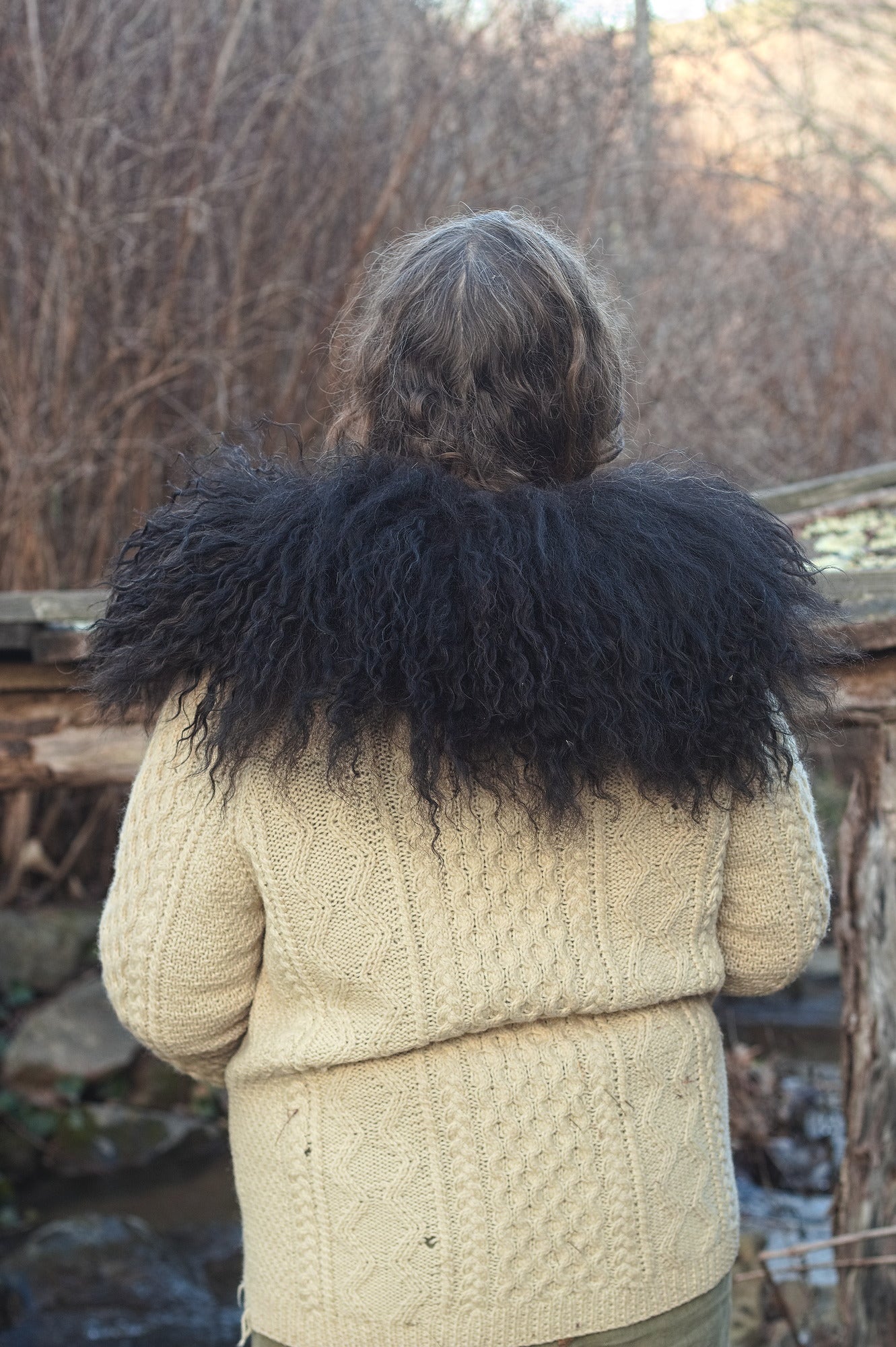 Black Sheepskin Collar #2